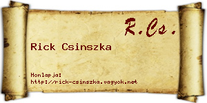 Rick Csinszka névjegykártya